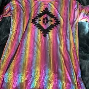 Vibrant Multicolor Short Sleeve dress